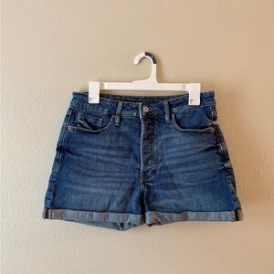 Old Navy Blue Jean Shorts High-Waisted Cuffed
